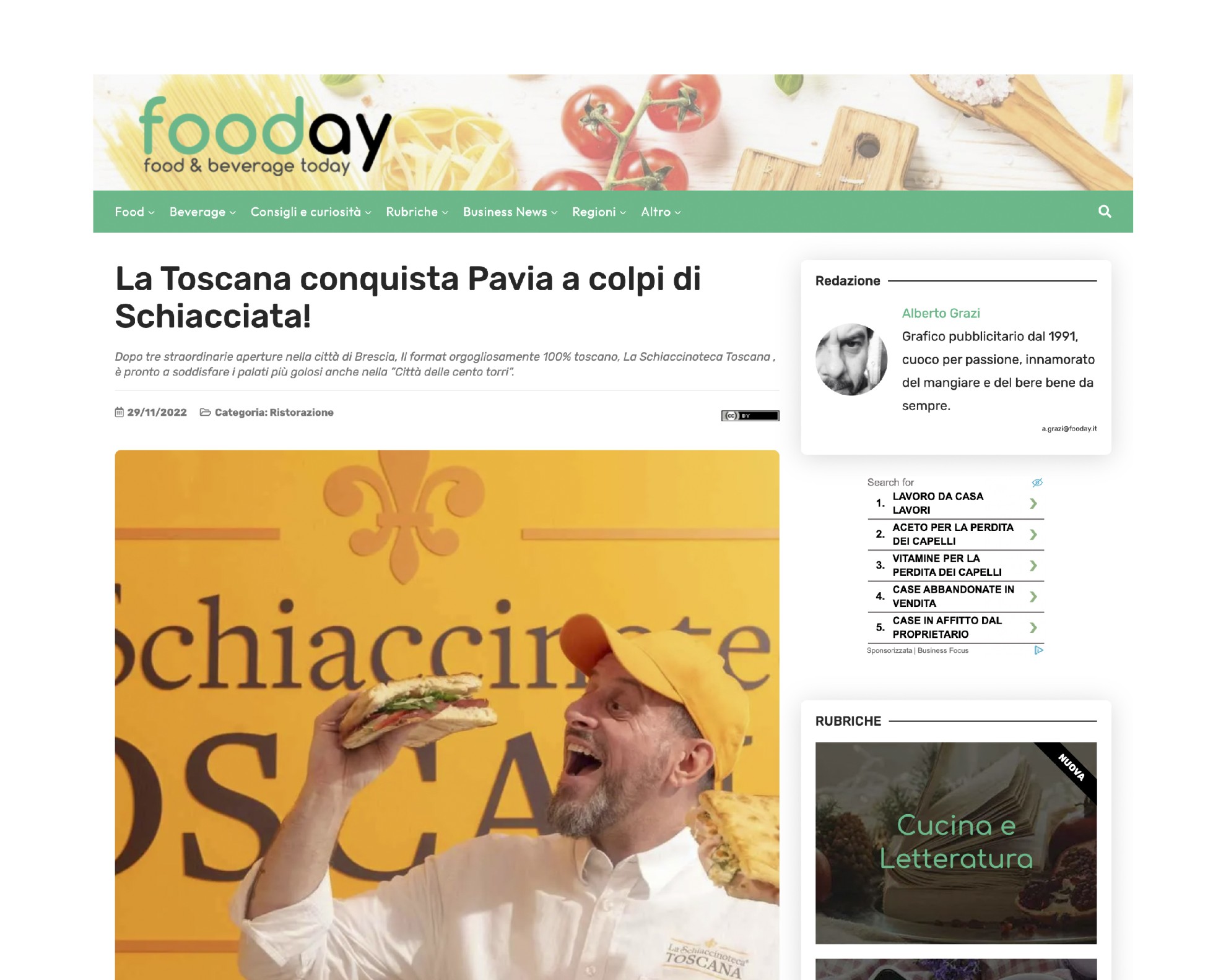 Fooday | Rassegna stampa | La Schiaccinoteca Toscana