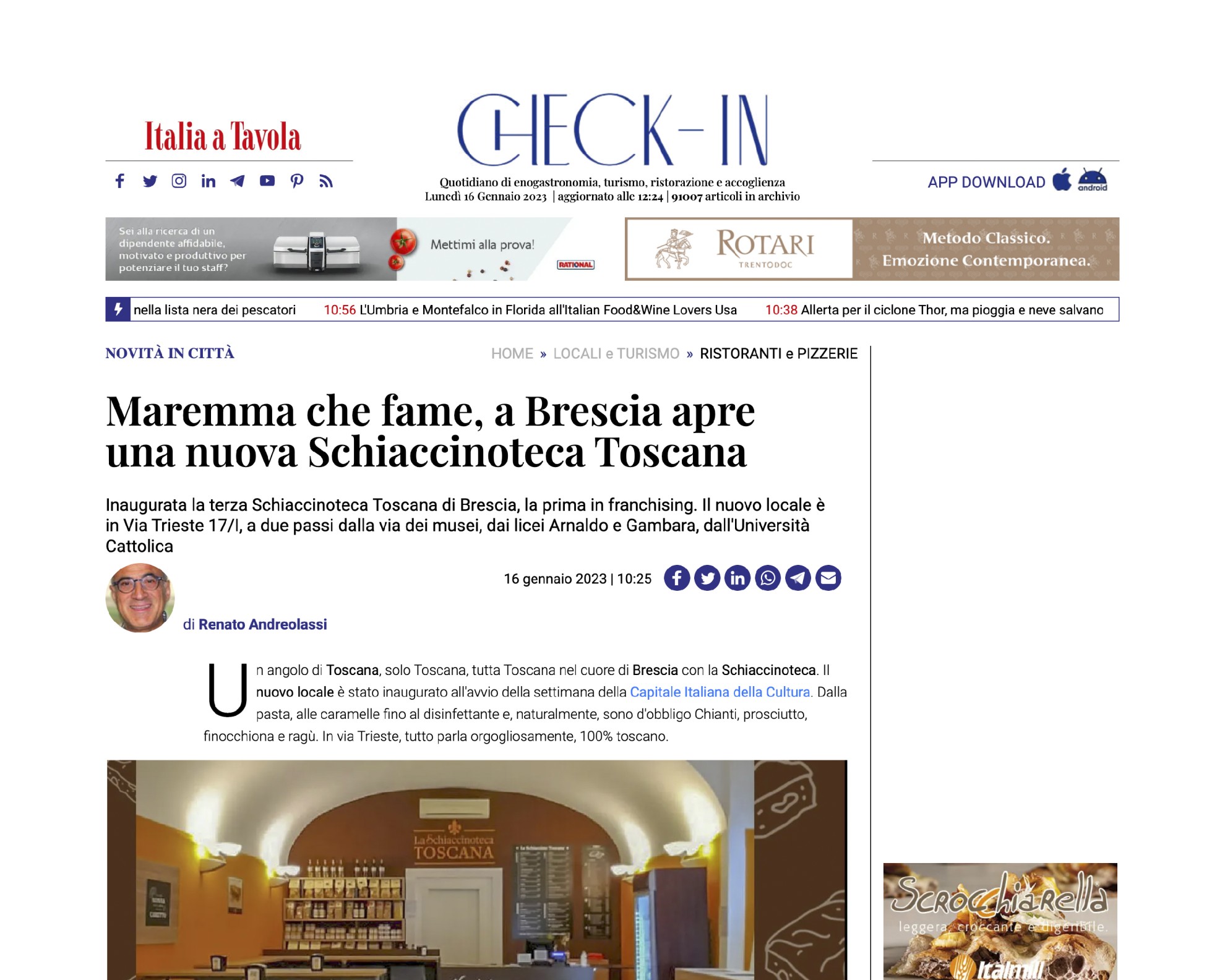 Italia a Tavola | Rassegna stampa | La Schiaccinoteca Toscana