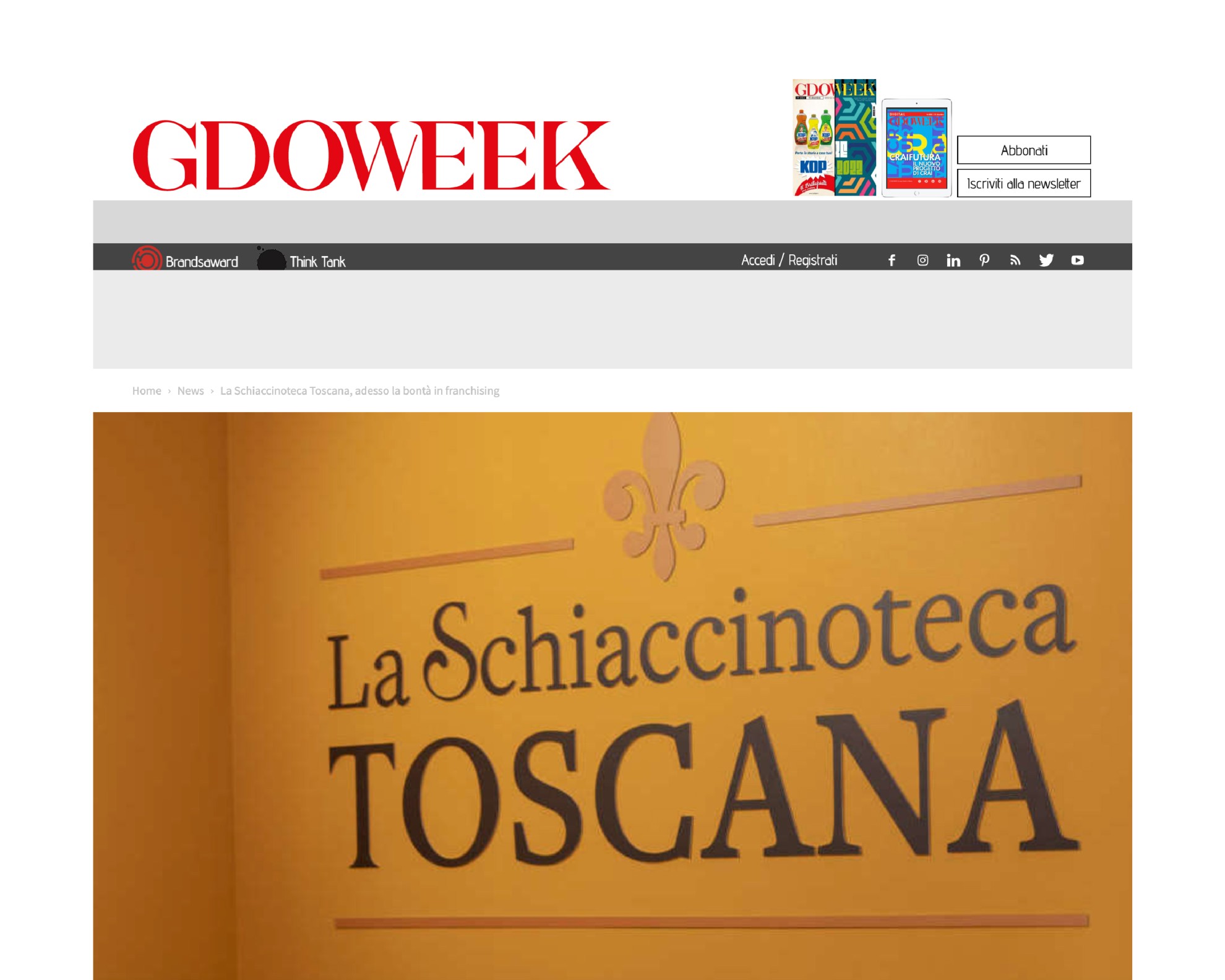 Gdo Week | Rassegna stampa | La Schiaccinoteca Toscana