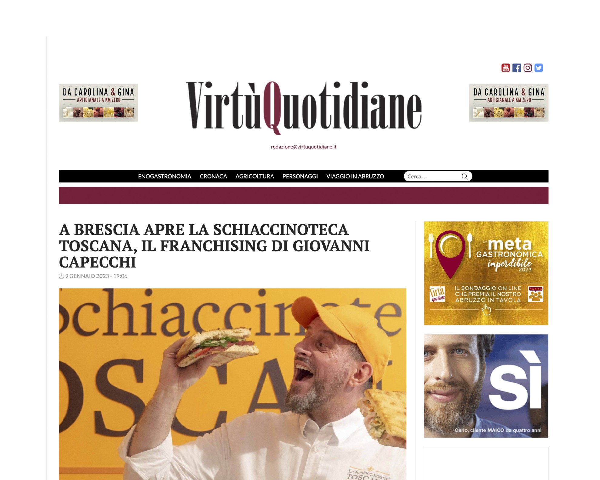 Virtù Quotidiane | Rassegna stampa | La Schiaccinoteca Toscana